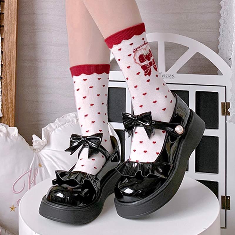 Süße Lolita Mary Janes Schuhe mit Schleife