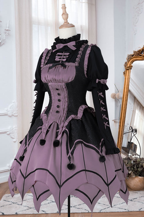 Sweet Lolita OP Dress with Ruffled Collar and Irregular Hem