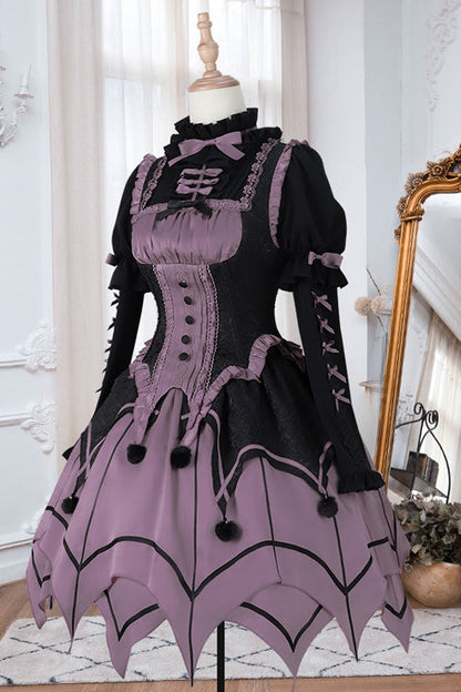 Sweet Lolita OP Dress with Ruffled Collar and Irregular Hem