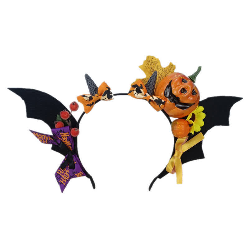 Bandeau ailes de chauve-souris citrouille accessoire de cheveux d'Halloween