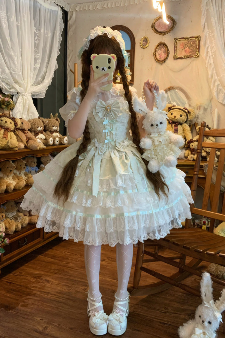 Emerald High-Waist Pearl Ballet Lolita JSK - Snow Kissed
