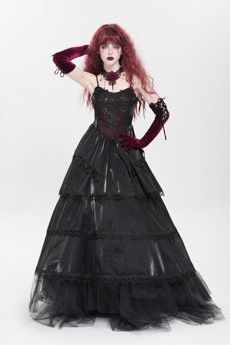 Pearl Embroidered Gothic Slip Dress