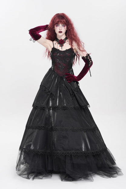 Pearl Embroidered Gothic Slip Dress