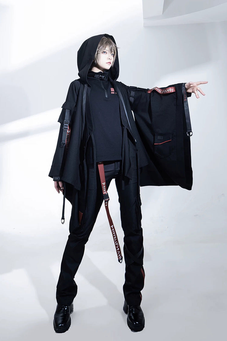 Stand Collar Long-Sleeve Gothic Prince Ouji Pants Set