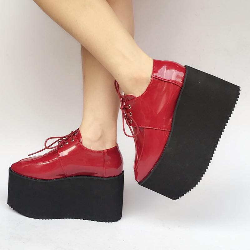 Platform Shoes SP168274 Red/Black Cool Custom PU Made