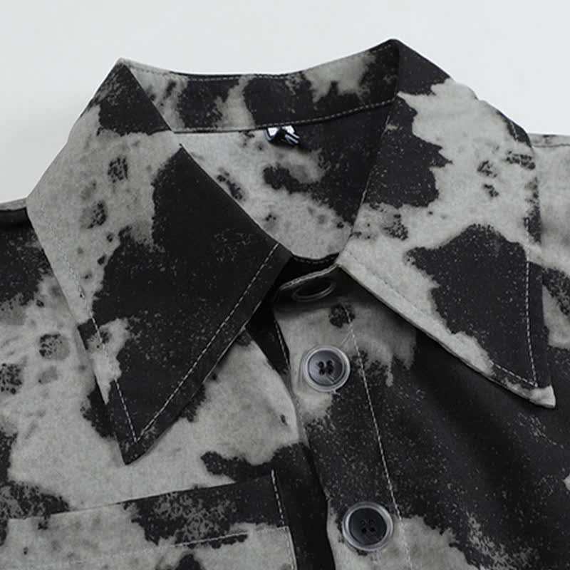 T-Shirt Dye Tie Drawstring Shorts Black