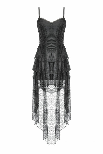 Fishtail Lace Gothic Slip Dress for Graduation