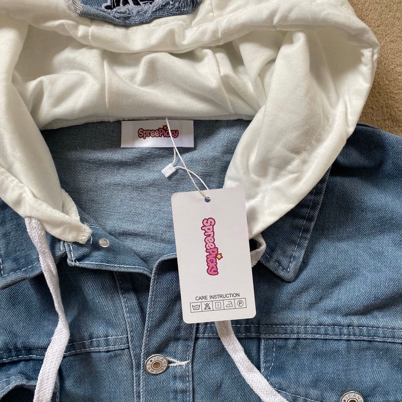 SpreePicky Denim Kapuzenjacke Mantel SP14510