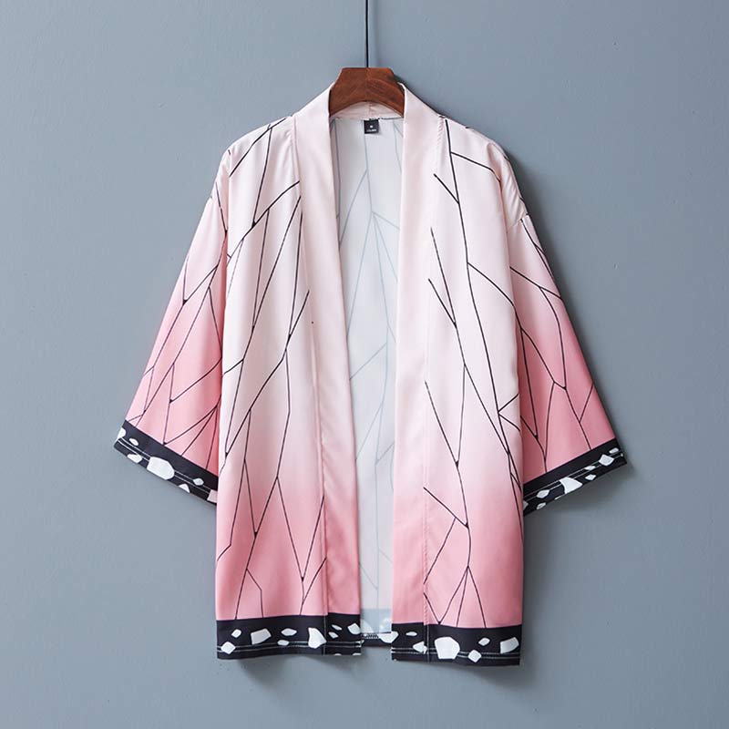 Vêtements d'extérieur kimono à carreaux kawaii vintage 