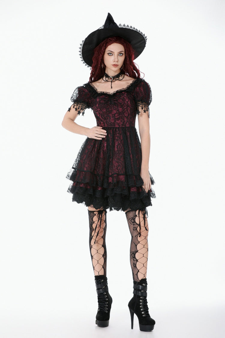 Star Square-Cut Lace Princess Graduation Dress