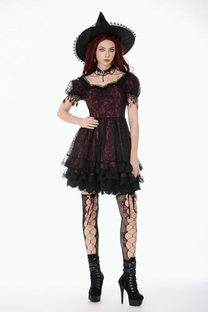 Star Square-Cut Lace Princess Graduation Dress