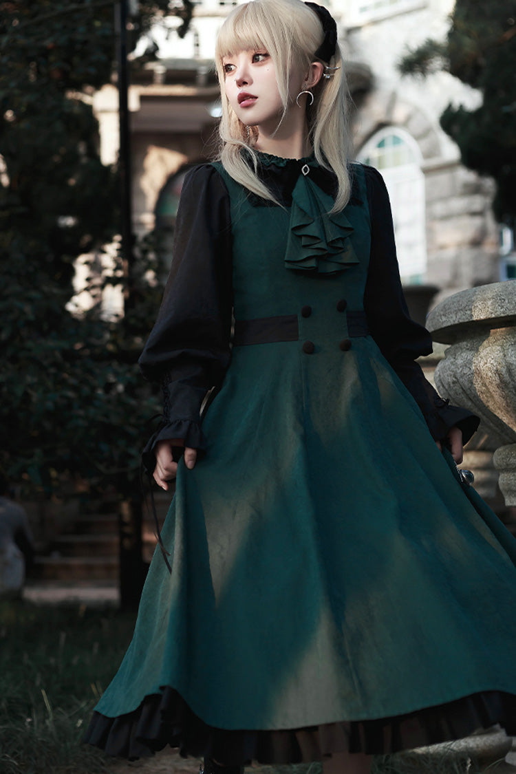 Emerald Potions School Long Sleeves Ruffle Bowknot Sweet Elegant Lolita Two-Piece