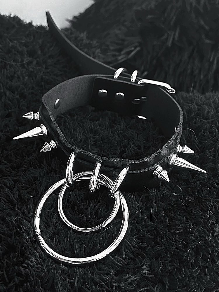 Black Dark Punk Studs Choker