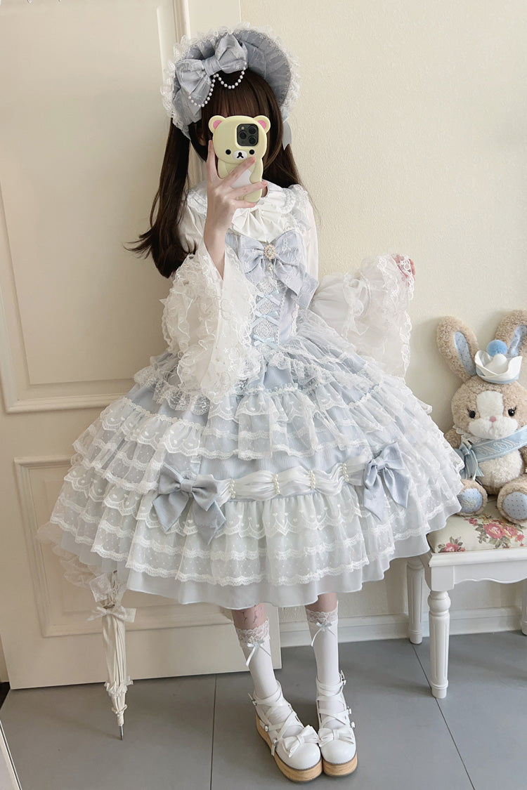 Blue Dream Prologue Doll Multi-Layered Bow Lace Dress