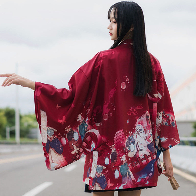 Cardigan ample vintage anime kimono vêtements d'extérieur