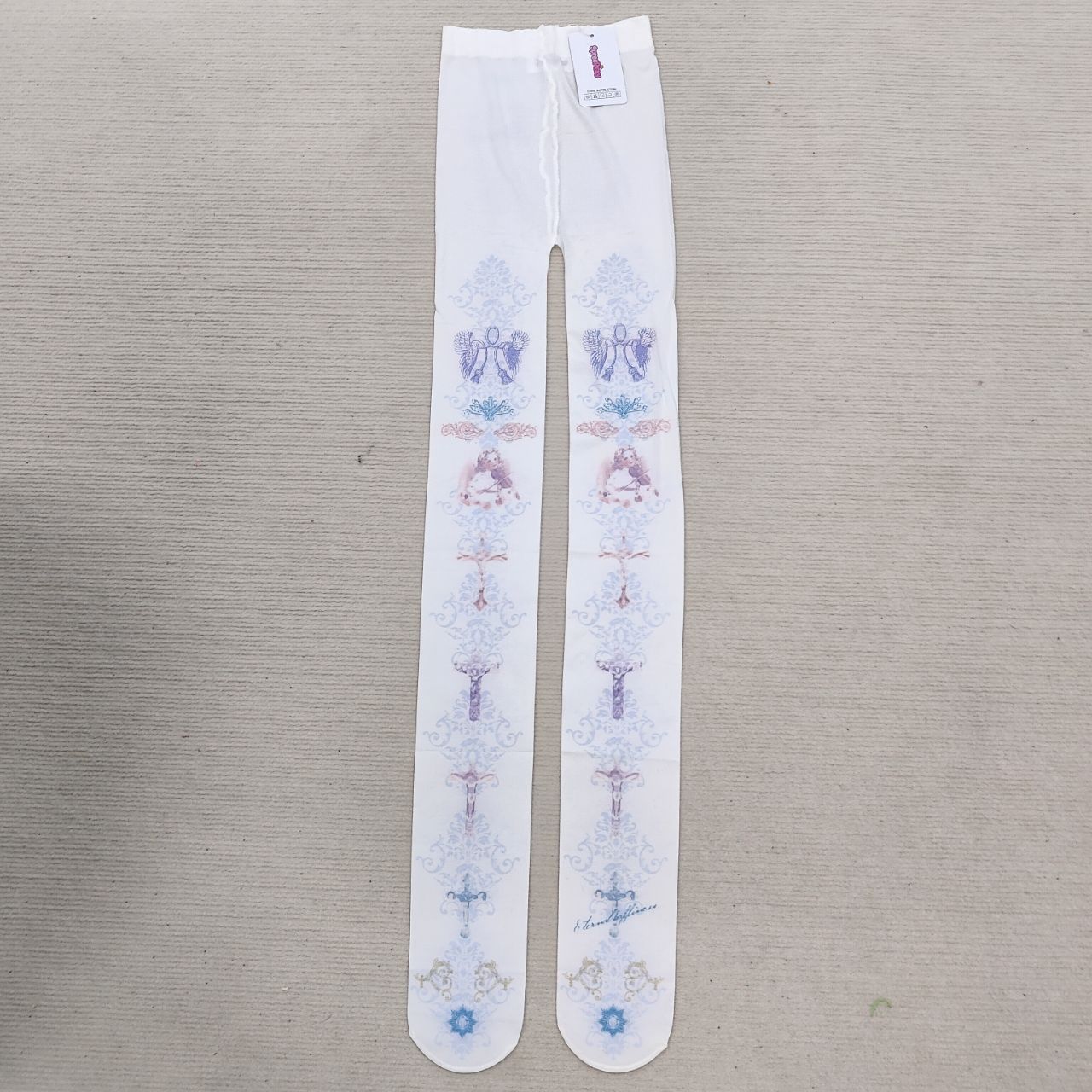 SpreePicky Lolita Pastel Cute Angels Crosses Printing Tights SP130266