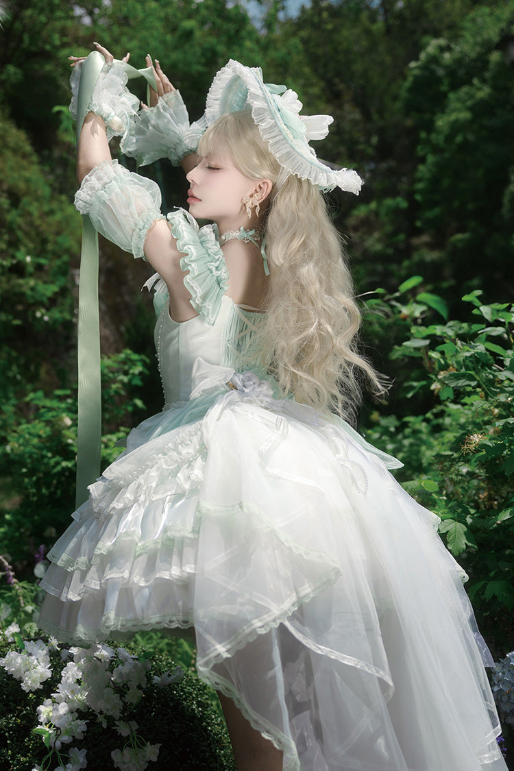 Emerald Layered Lace Bowknot Lolita JSK - Tulip Wind Chime