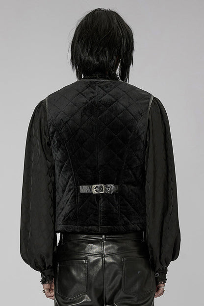 Inter-Cotton Sleeveless Buckle Black Gothic Vest Men's