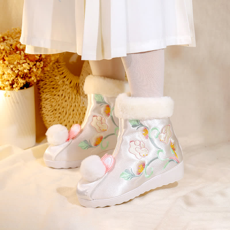 Pink Bunny Rabbit Pattern Print Men Women Leather Boots