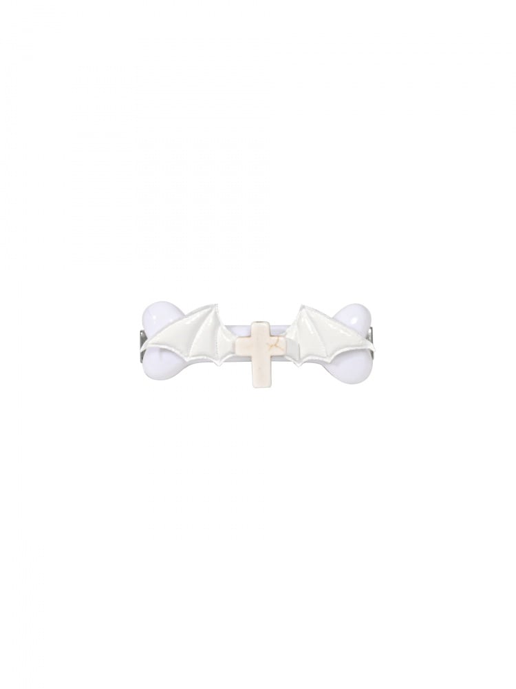 Punk White Halloween Cross Bone-shaped Hairclip