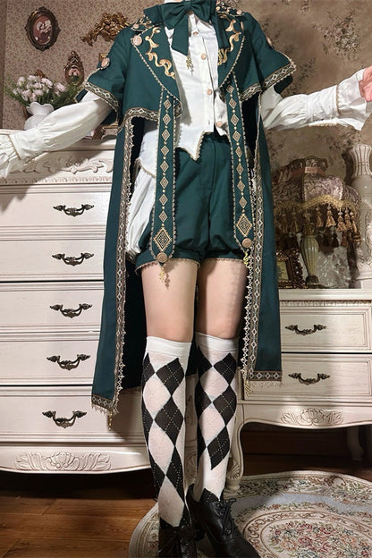 Emerald Military Ouji Coat & Shorts Set - Theocratic Messenger