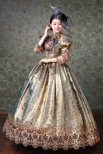 Hollow Floral Embroidered Half Sleeve Dress