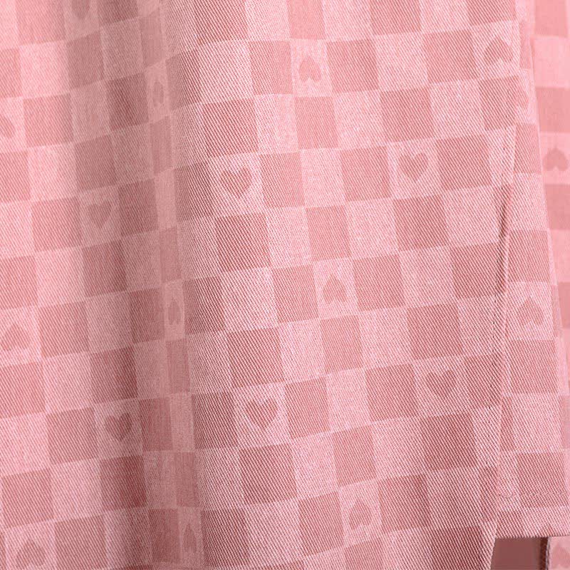 Print Slip Cardigan Lattice Pink V-neck Dress Set