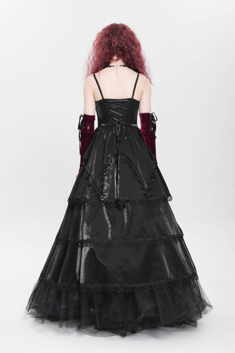 Pearl Embroidered Gothic Slip Dress