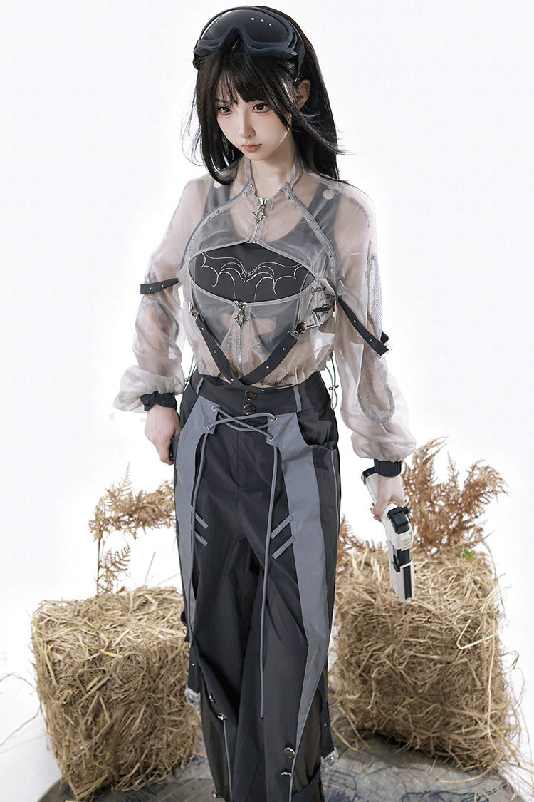 Infinite Battlefield Long Sleeves Printed Techwear Style Gothic Handsome Ouji Lolita Set