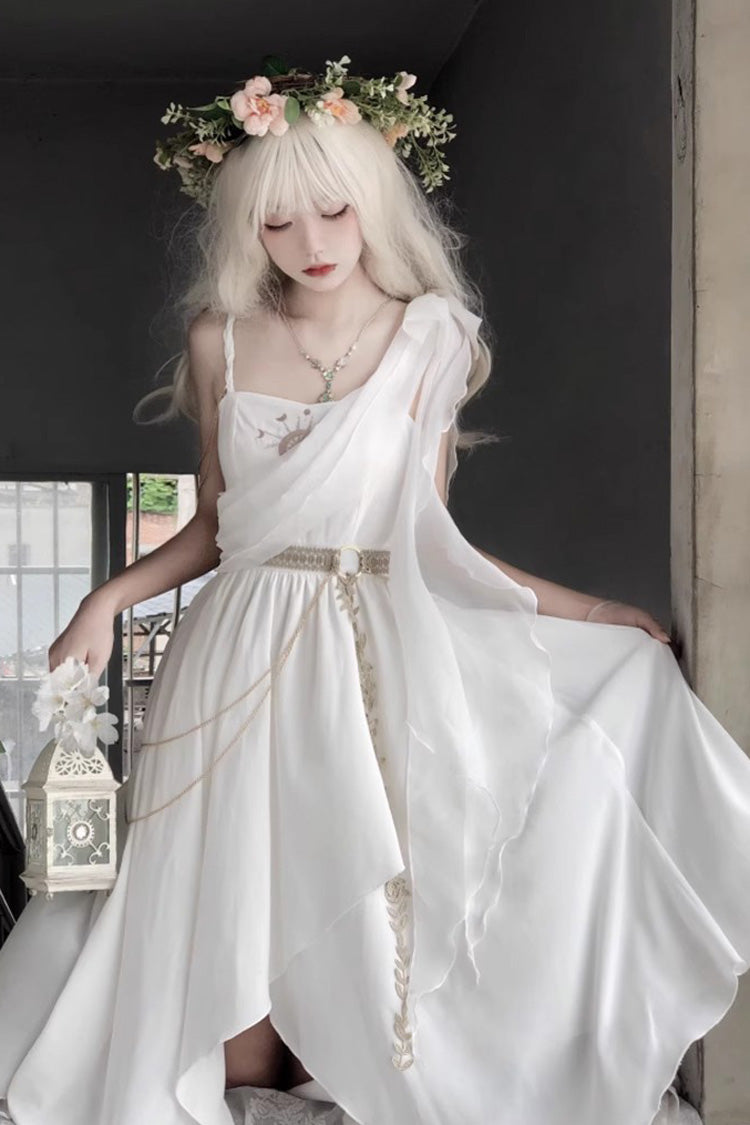 White Sleeveless Tears of Themis Greek-Style Gothic Lolita JSK Dress