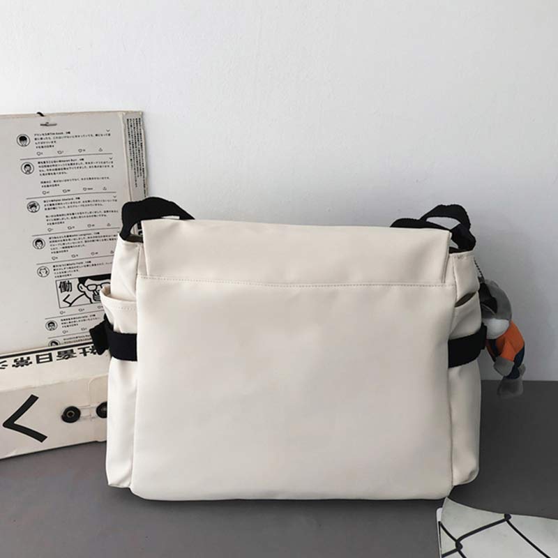 Sac à bandoulière en toile à imprimé lettre colorblock tendance