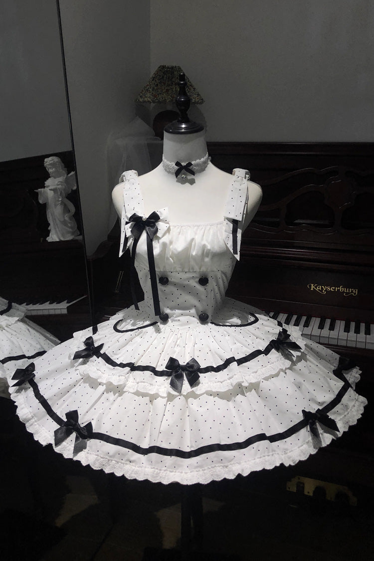 Polka Dot Ruffle Sleeveless Sweet JSK Dress