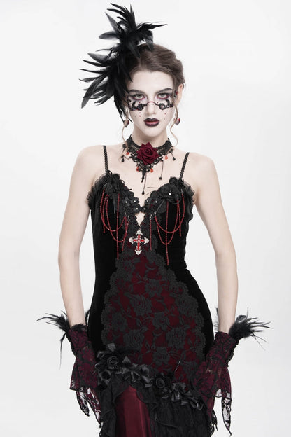 Off Shoulder Sleeveless Hanayome Embroidered Lace Gothic Jsk Dress