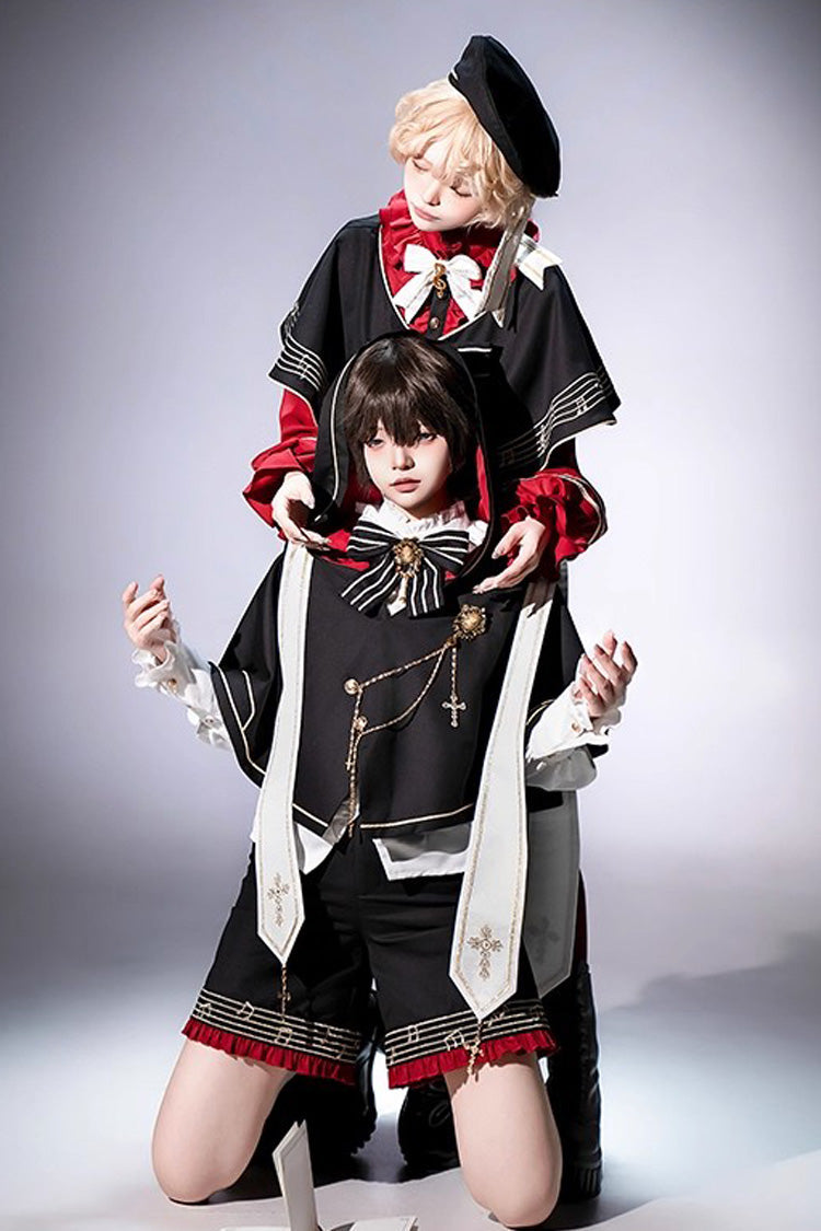 Church Choir Ouji Prince Lolita Set, Gothic Elegance - Noir