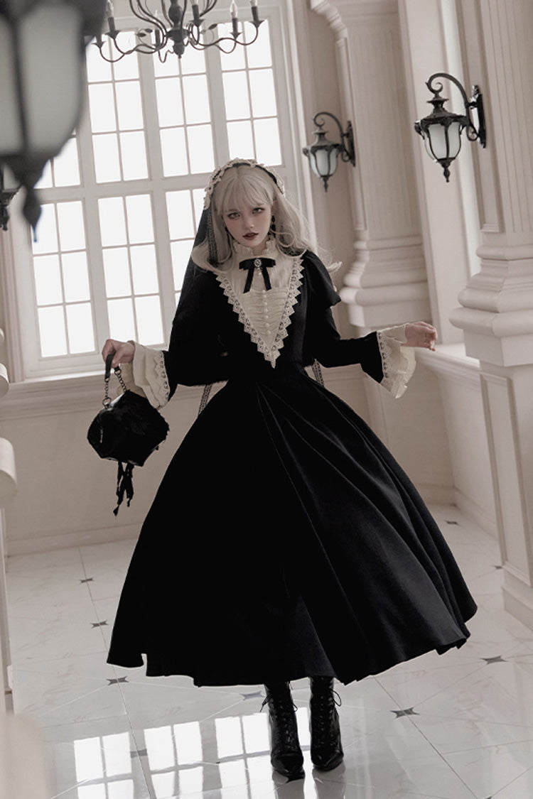 Letters and Poems Nocturne Nun Long Sleeves Ruffle Gothic Lolita Long Dress
