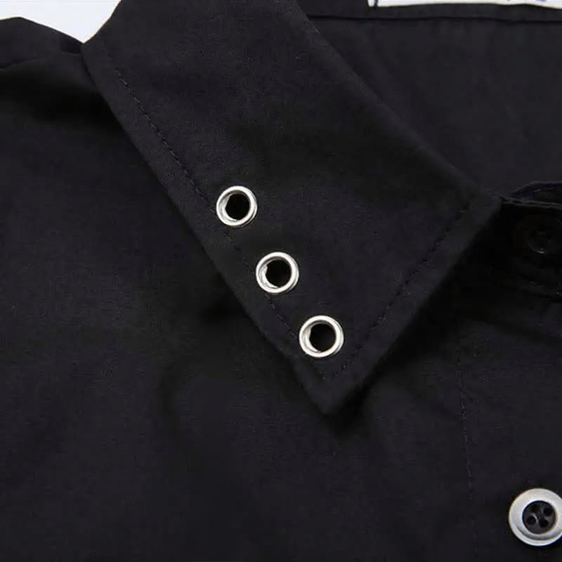 Set Slip Pieces Irregular T-Shirt Lace Two Tie Pocket Up Dress Lapel