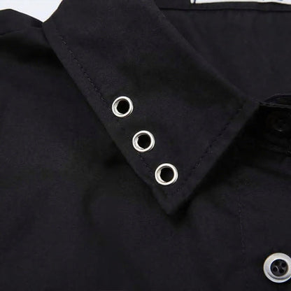 Set Slip Pieces Irregular T-Shirt Lace Two Tie Pocket Up Dress Lapel