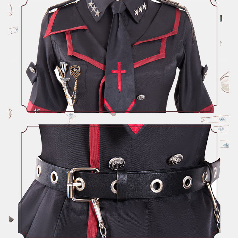 Robe une pièce gothique Lolita Y2K Uniforme militaire