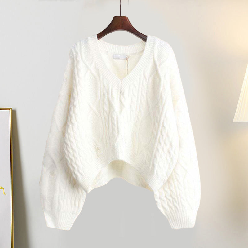 Pull en tricot à col roulé et jupe plissée à imprimé vintage