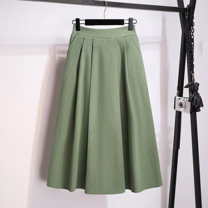 Waist Sweatshirt Vintage Bamboo Pleated Skirt Print High
