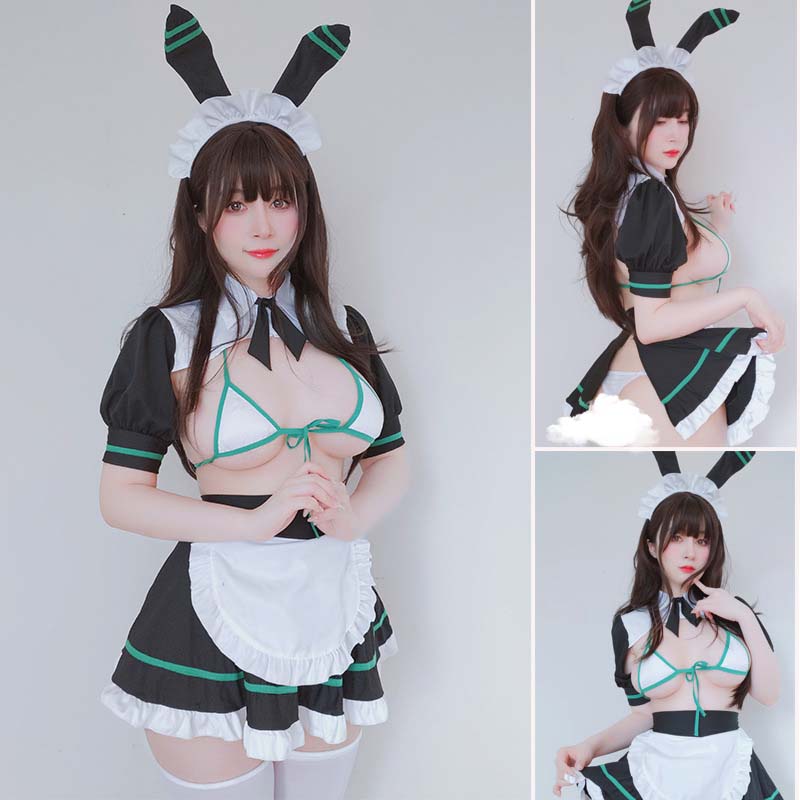 Ensemble de lingerie sexy pour fille lapin et femme de chambre Cosplay