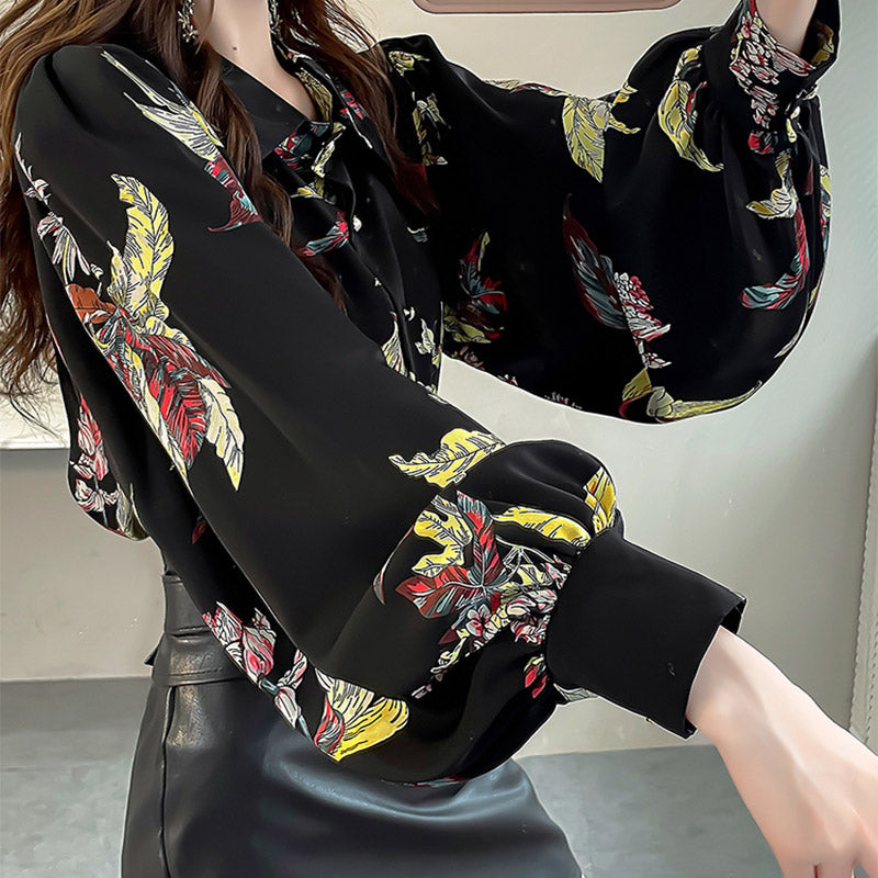 Plumage Black Long Sleeve Fashion Shirt