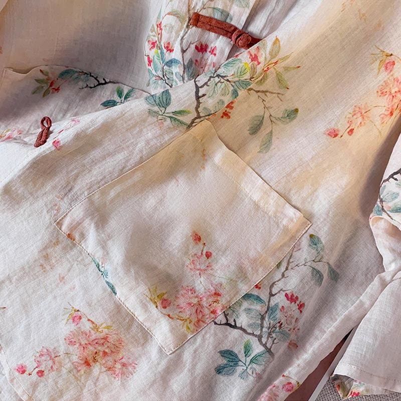 Chemise boutonnée à imprimé floral vintage