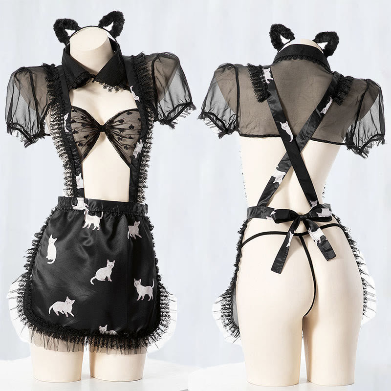 Sweet Sexy Cat Girl Maid Uniform Lingerie Dress