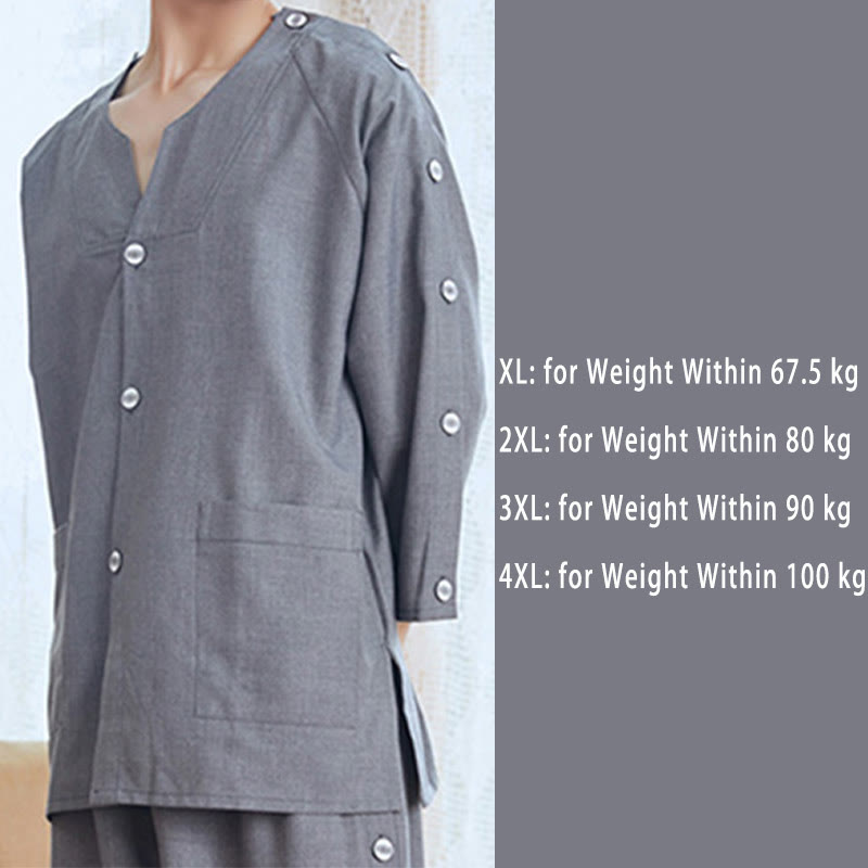 Chic Cotton Solid Color Button Cardigan Pajamas Set