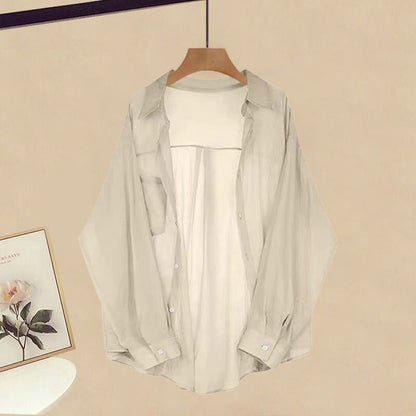 Brown Vintage Cardigan Suspender Dress Backless Hollow Coverup