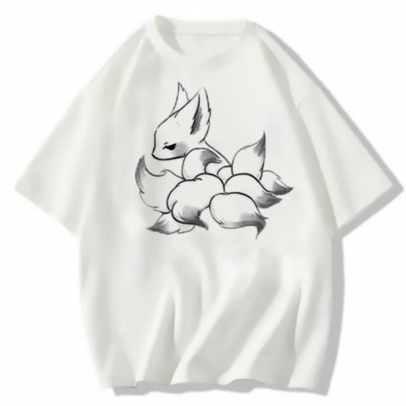 Casual Pants Print Ripped Cartoon T-shirt