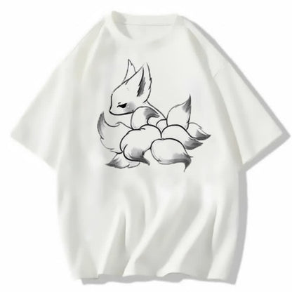 Casual Pants Print Ripped Cartoon T-shirt