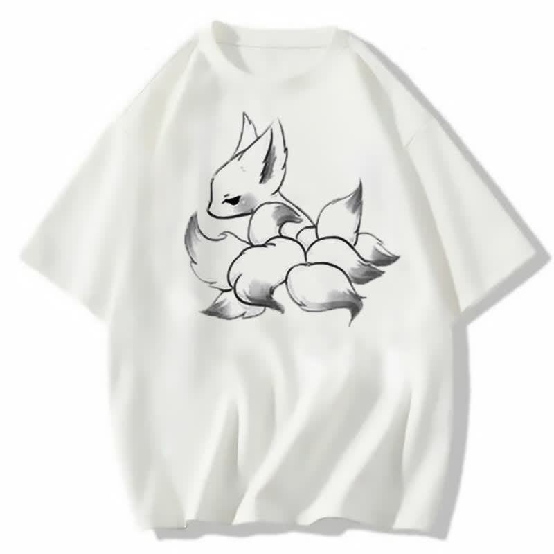 Casual Pants Print Ripped Cartoon T-shirt