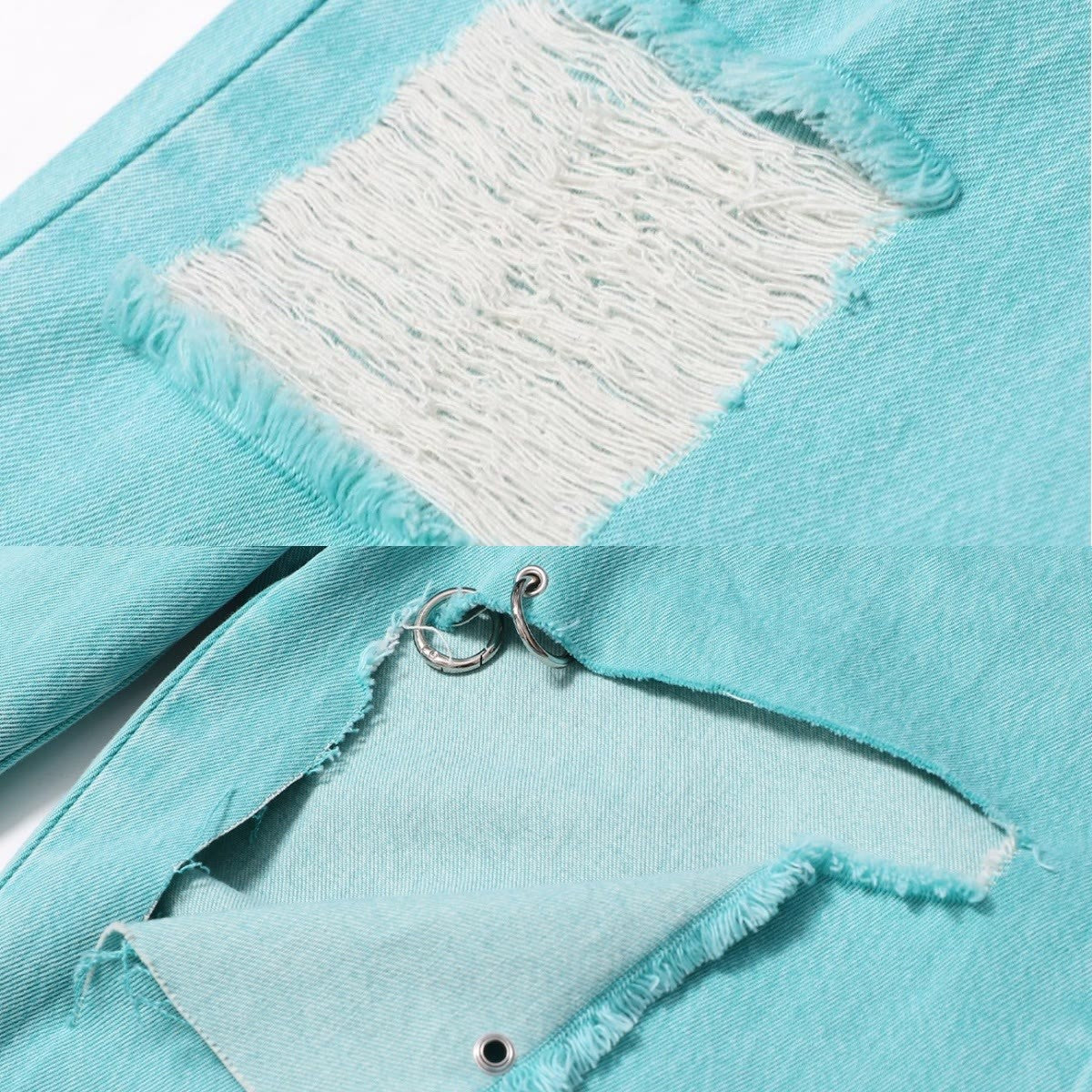 Casual Pants Print Ripped Cartoon T-shirt